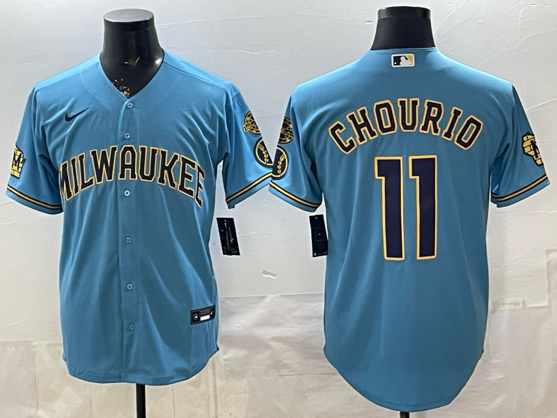 Men 2026 Milwaukee Brewers #11 Chourio blue Game Nike MLB Jersey 0403003->milwaukee brewers->MLB Jersey